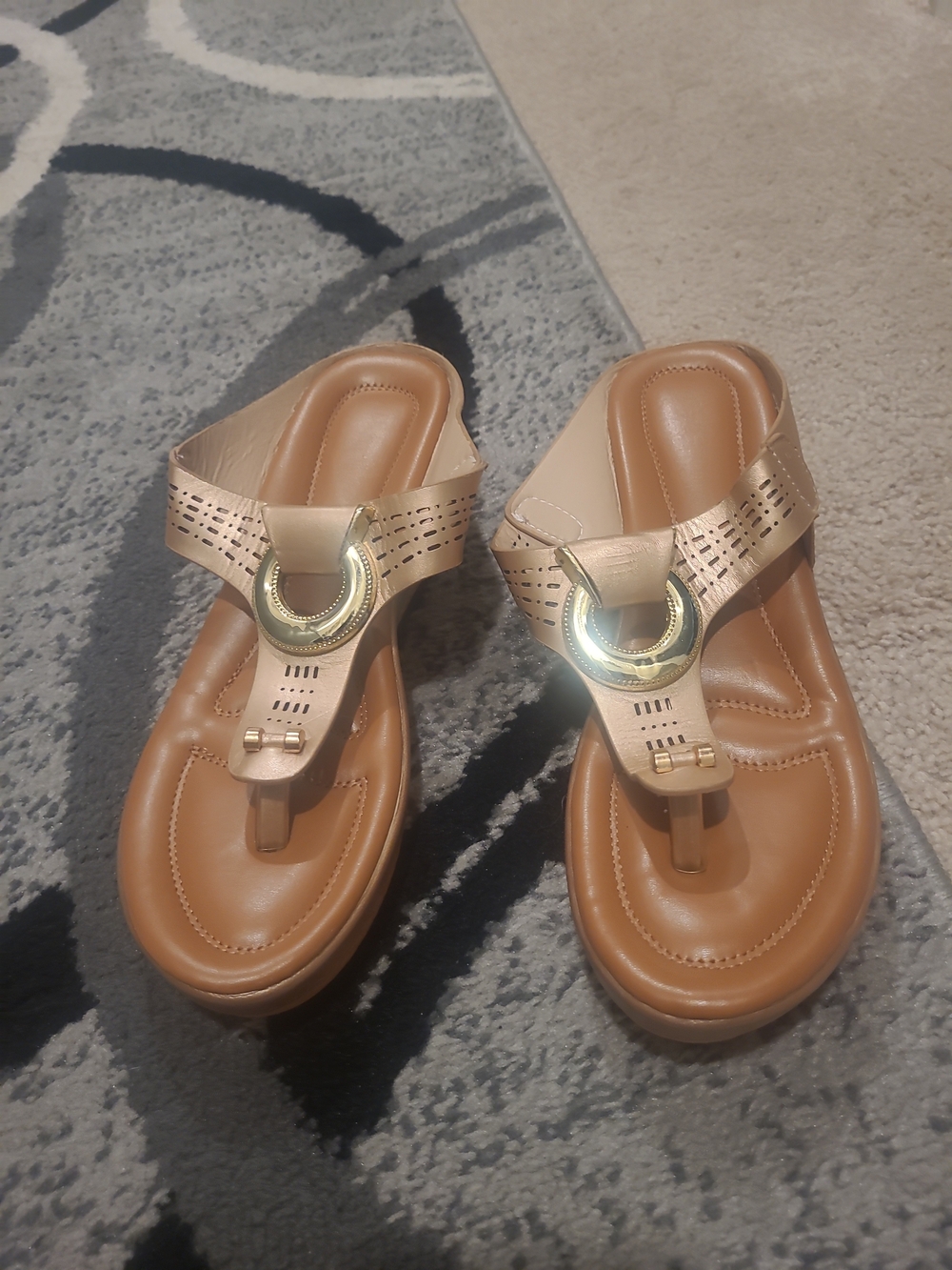 Low-Wedge Women Orthopedic Sandals Casual Flat Shoes Flip Flops Ladies Size 41